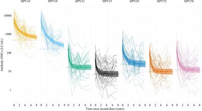 Immune response following a two-dose schedule of bivalent HPV vaccination among girls and boys